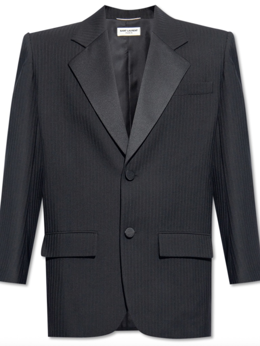 Saint Laurent YSL Runway Oversized Stripe Wool Tuxedo Blazer Jacket